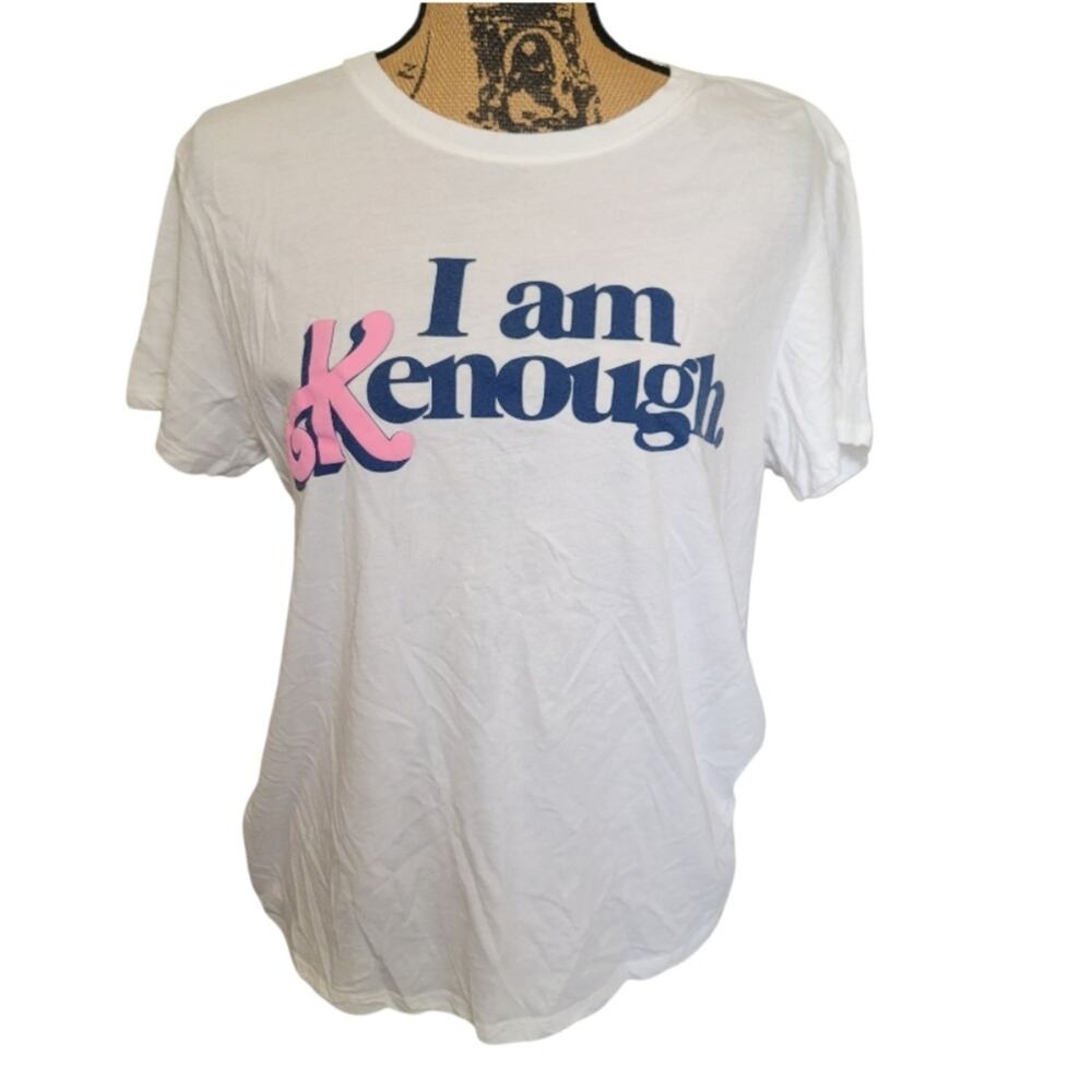 Medium Barbie Movie "I Am Enough" White Short Sleeve Graphic T-shirt